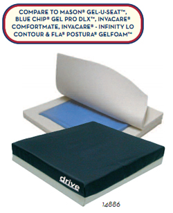 Bariatric Gel "E" 3" Wheelchair Cushions with Gel Bladder